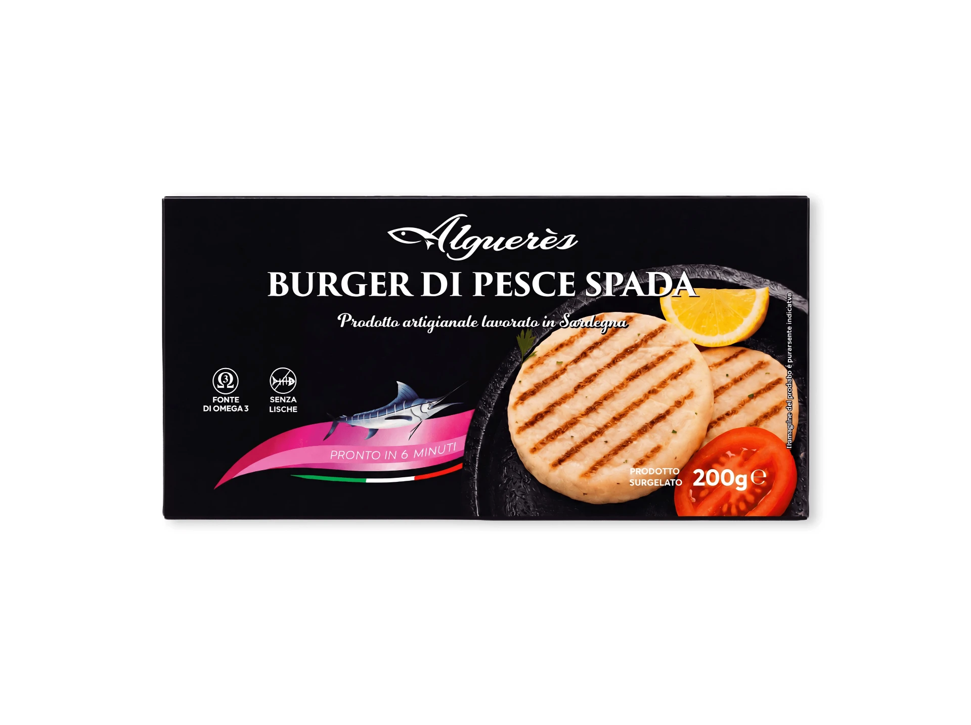 Burger di pesce spada congelato